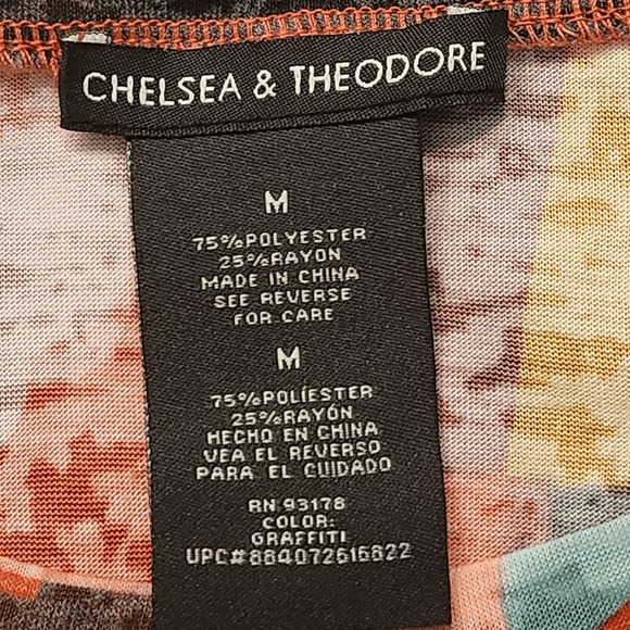 Chelsea and Theodore Colorblock Burnout Tee Shirt Medium (4494) - Picture 3 of 4
